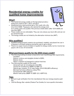 Energy Credits for Qualifying Home Improvements