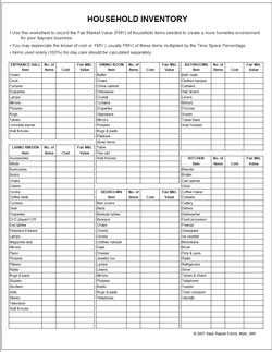 Household Inventory for Casualty Losses