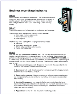 Business recordkeeping basics