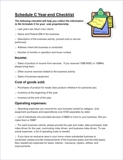 Schedule C Year-end Checklist