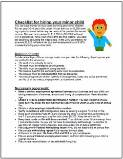 Checklist for hiring your minor child