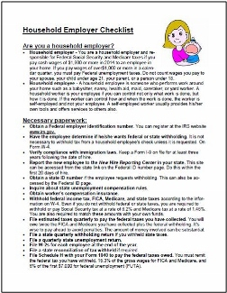 Household Employer Checklist