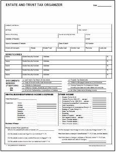 Estate and Trust Tax Organizer