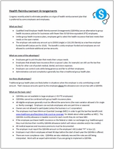 Health Reimbursement Arrangements