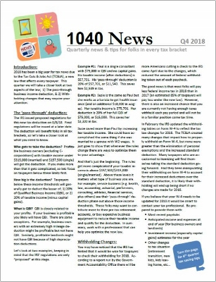 1040 News - Quarterly Tax News & Tips