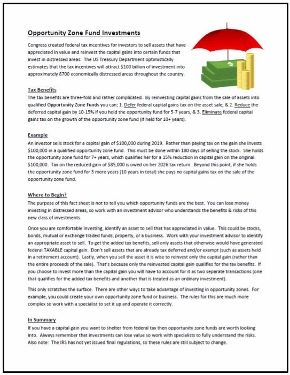 Opportunity Zone Investments