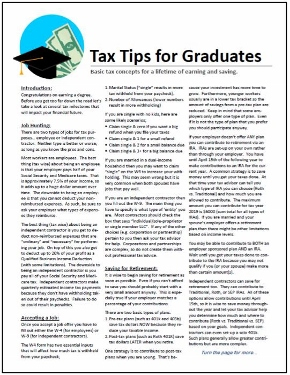 Tax Tips for Graduates