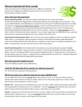 Stimulus Payments (all 3 rounds)