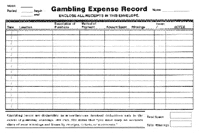 Gambling Recordkeeper Envelope