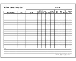 E-file Tracking Log Insert Sheets